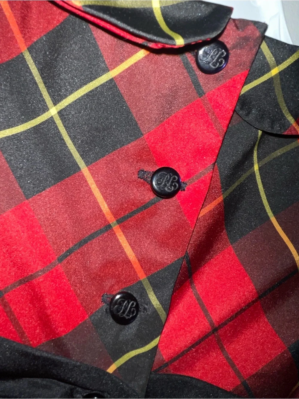 Ralph Lauren Red Plaid Holiday Dress with Black Sash